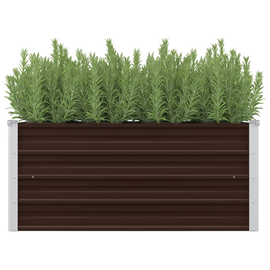 Garten-Hochbeet Braun 100 x 40 x 45 cm Verzinkter Stahl Garten-Hochbeet Braun 100 x 40 x 45 cm Verzinkter Stahl