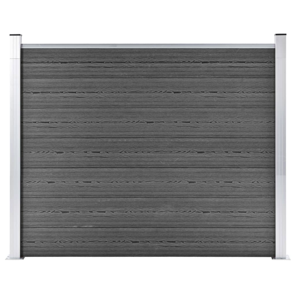 Zaunelement WPC 180x146 cm Schwarz