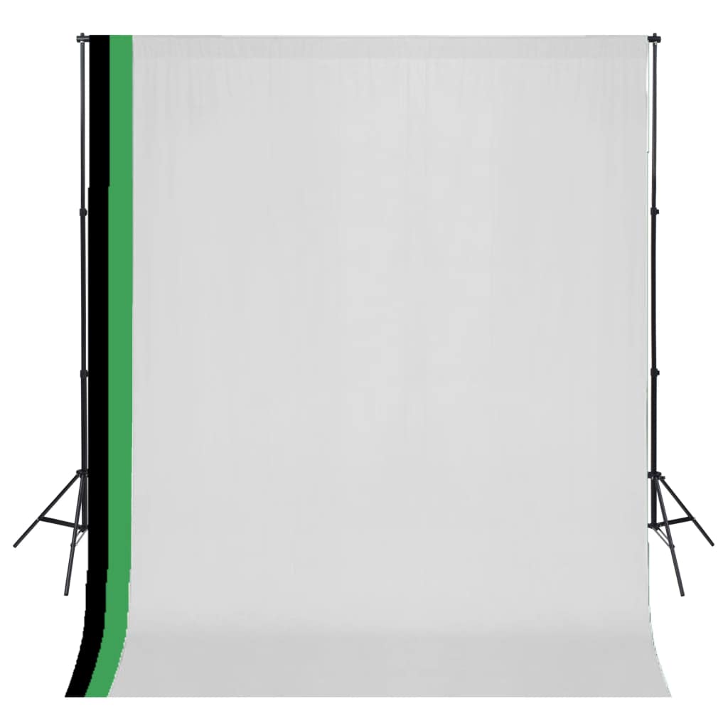 Fotostudio Set 3 Baumwolle-Hintergründe Rahmen verstellbar 3x3m