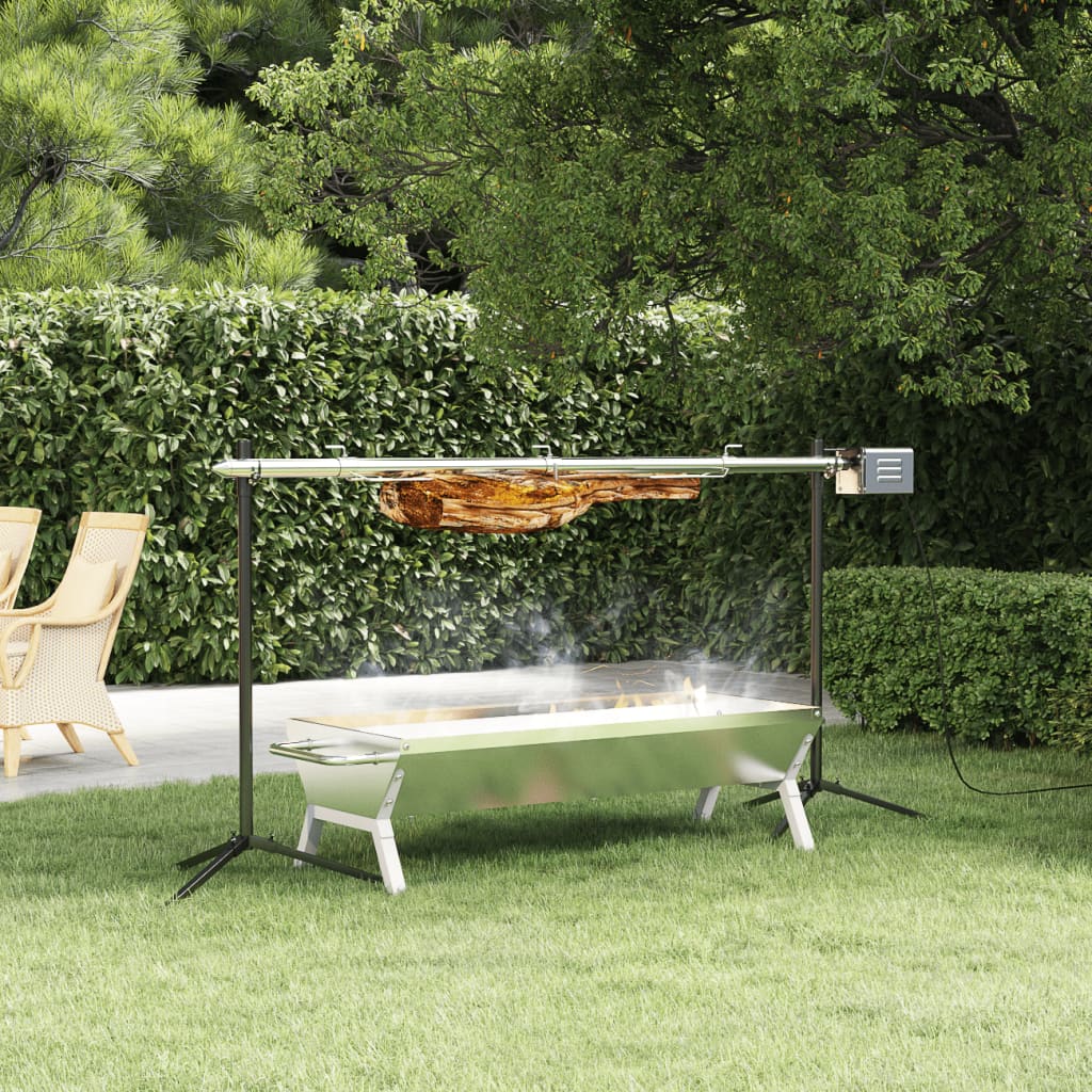 Automatischer Grillspieß mit Motor Edelstahl 150x46,5x82,5 cm