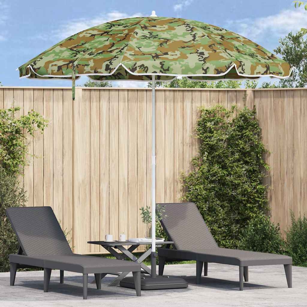 Strandsonnenschirm mit Aluminiumgestell im Tarnmuster, 300 cm