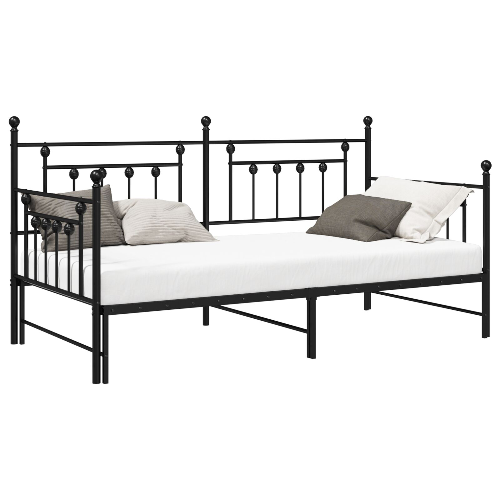 Tagesbettgestell mit Schublade Schwarz 90x200 cm Stahl