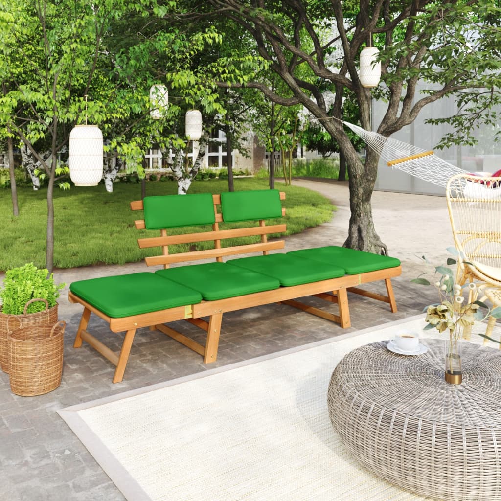 Gartenbank mit Auflagen 2-in-1 190 cm Massivholz Akazie Gartenbank mit Auflagen 2-in-1 190 cm Massivholz Akazie