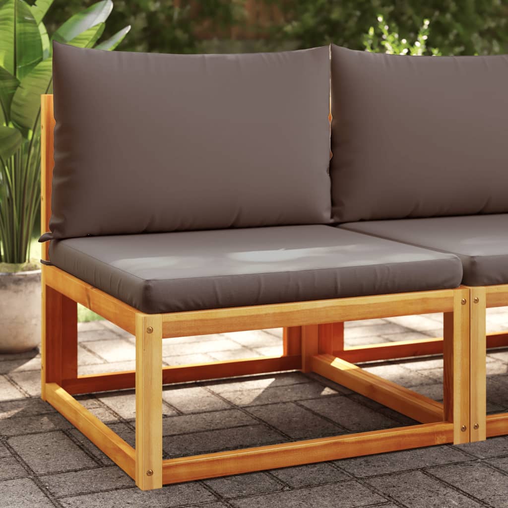 Gartensessel ohne Armlehnen mit Kissen Massivholz Akazie Gartensessel ohne Armlehnen mit Kissen Massivholz Akazie