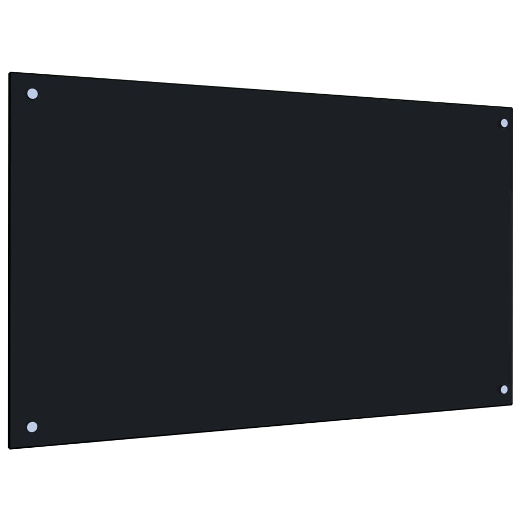 Küchenrückwand Schwarz 100x60 cm Hartglas