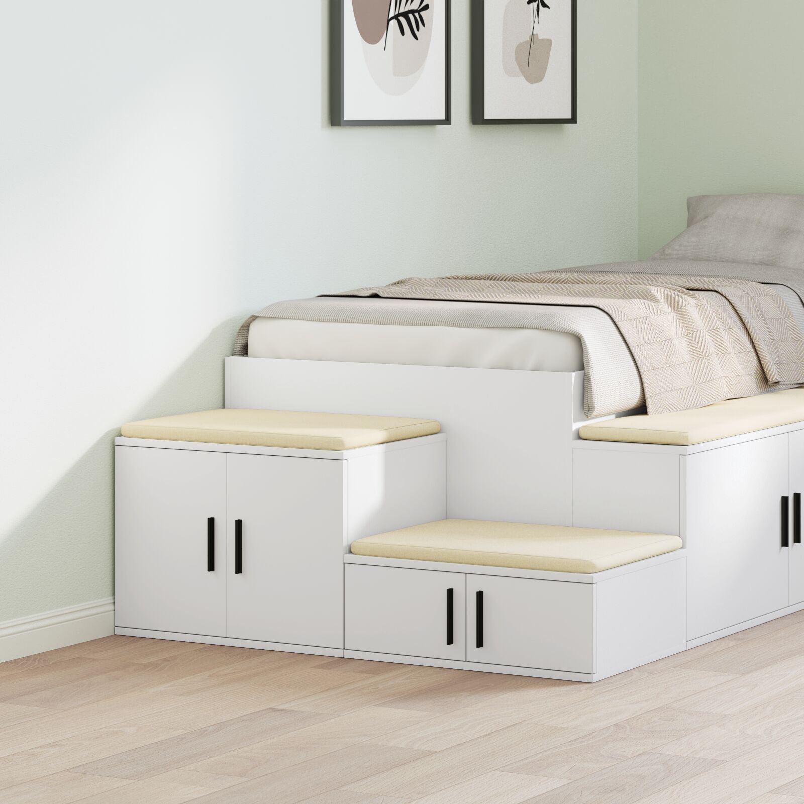 vidaXL Stauraum-Schrank in Weiß, 108x41x40 cm, aus Ingenieurholz