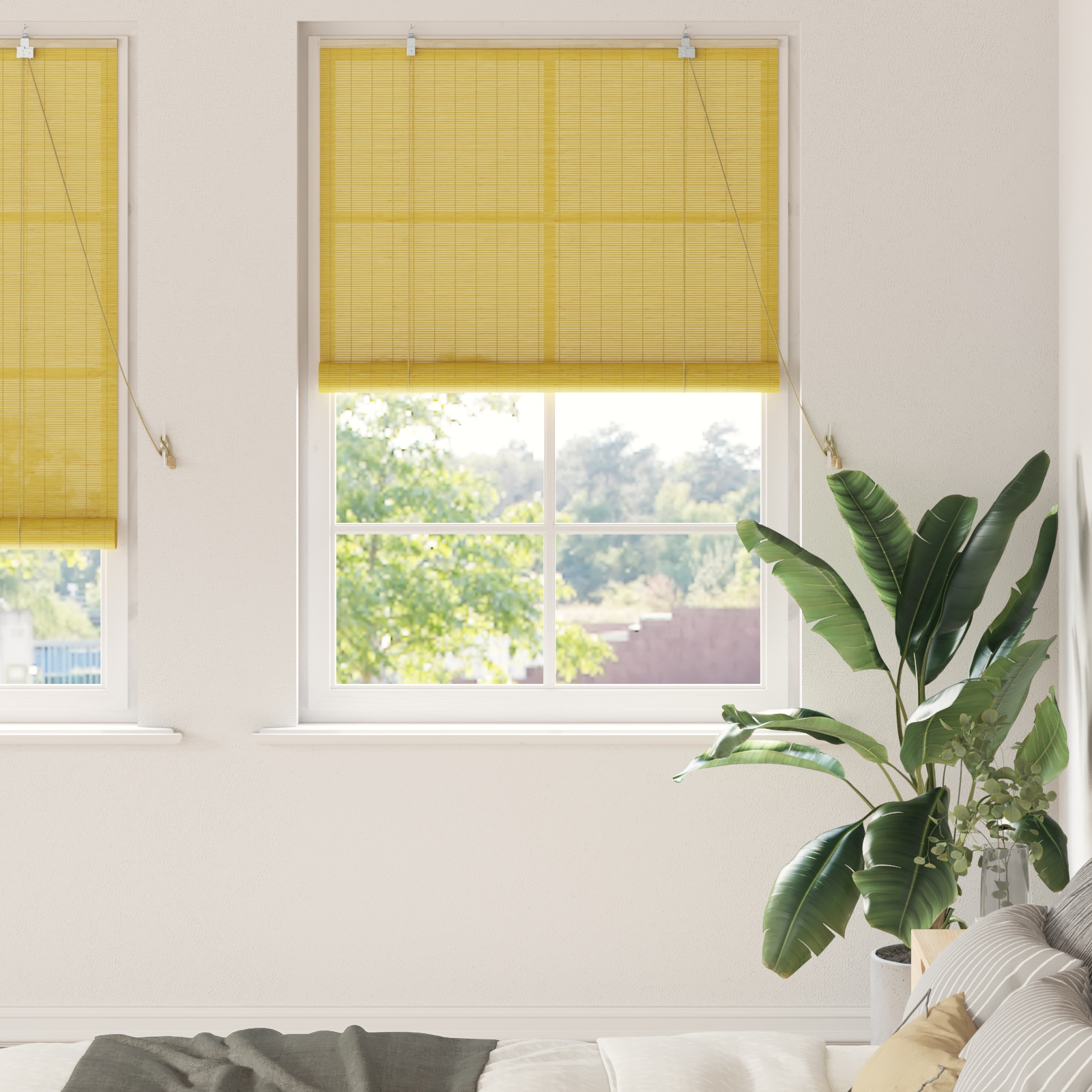 Fensterjalousien und -schattierungen Gelb 120 x 220 cm Bambus