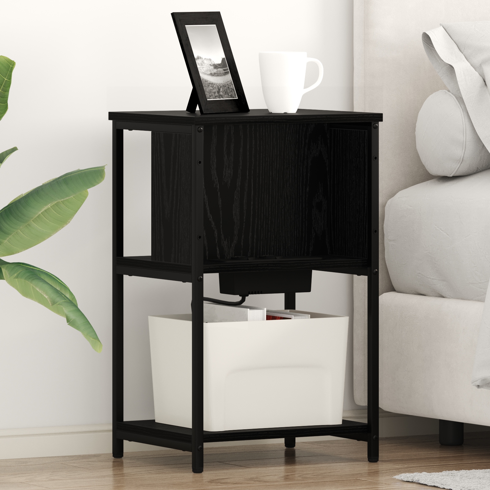 Nachttisch 2 pcs Schwarze Eiche 38 x 31 x 61 cm Holzwerkstoff