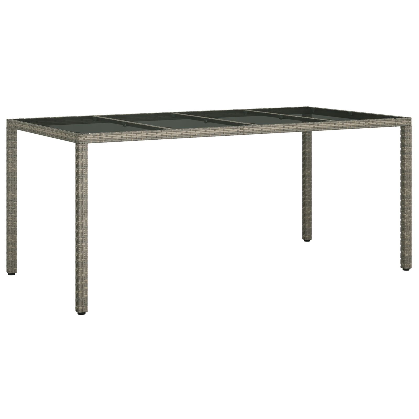 Gartentisch Grau 190x90x75 cm Poly-Rattan