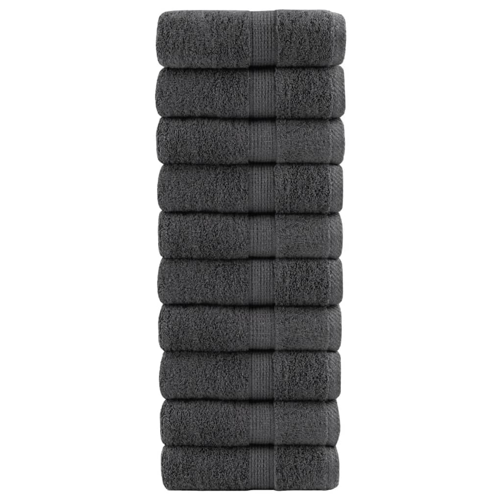 Premium-Gästetücher 10 Stk Anthrazit 30x50cm 600 g/m² Baumwolle