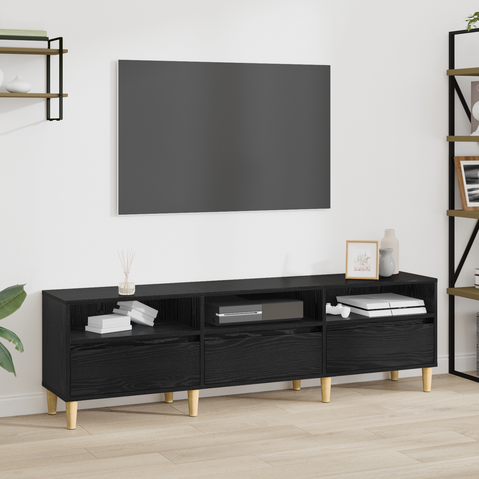 TV-Schränk Schwarze Eiche 150 x 30 x 45 cm Holzwerkstoff
