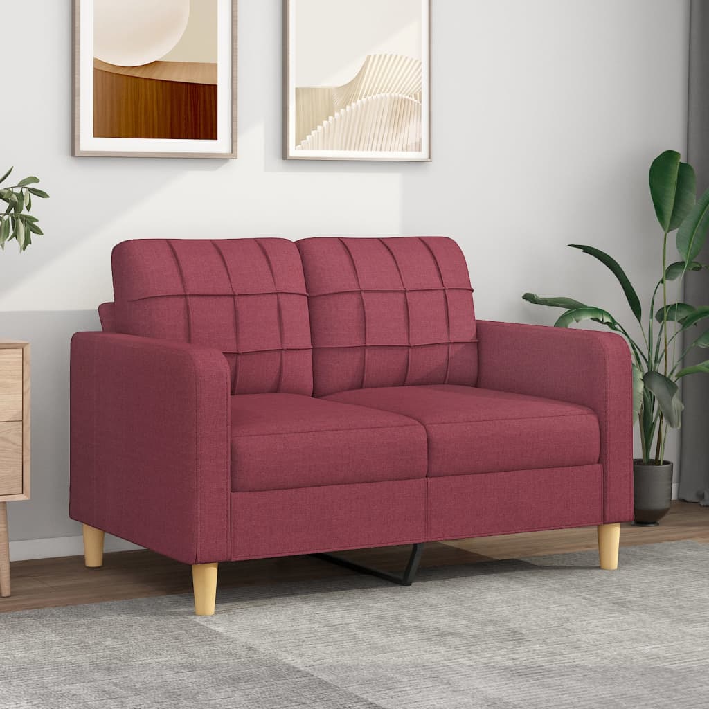 2-Sitzer-Sofa Weinrot 120 cm Stoff 2-Sitzer-Sofa Weinrot 120 cm Stoff