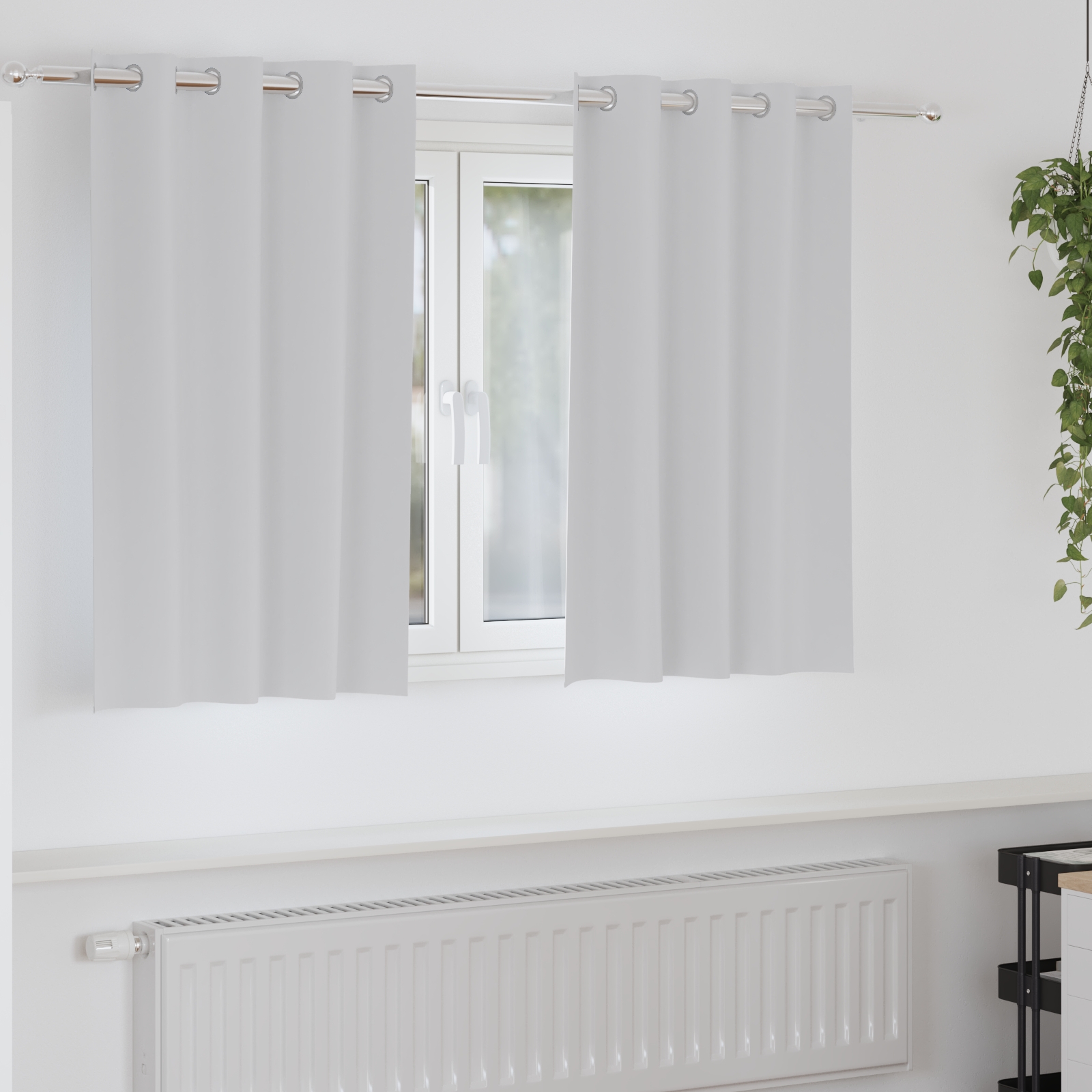 Vorhänge mit Vorhängen 2 pcs Hellgrau 140 x 140 cm Polyester