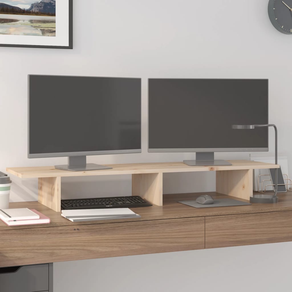 Monitorständer 100x27x15 cm Massivholz Kiefer Monitorständer 100x27x15 cm Massivholz Kiefer