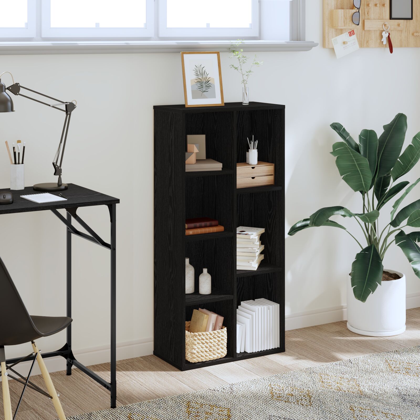 vidaXL Bücherregal Schwarze Eiche 50x25x105 cm Holzwerkstoff