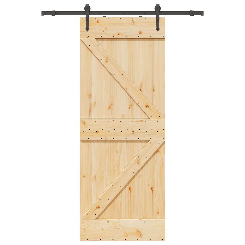 Schiebetür mit Beschlag 80x210 cm Massivholz Kiefer