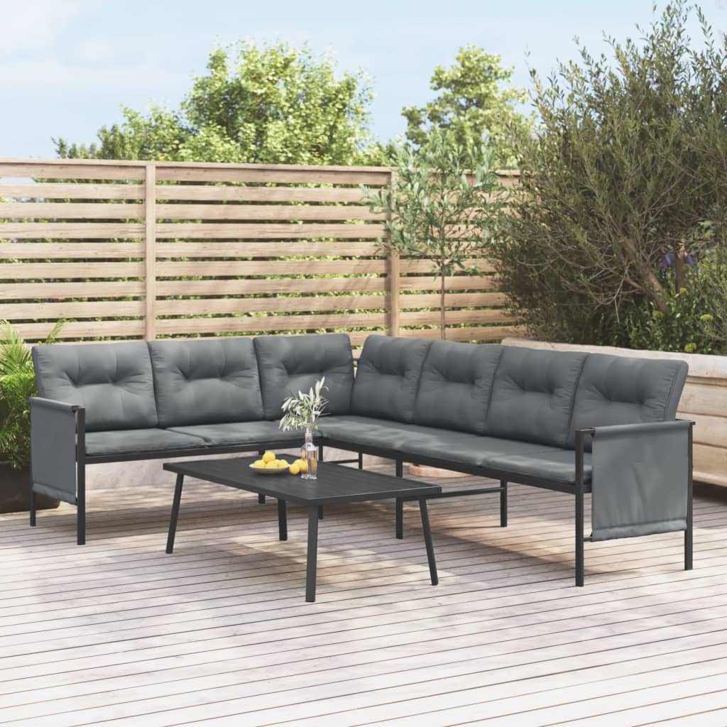2-tlg. Garten-Lounge-Set Anthrazit Stahl 2-tlg. Garten-Lounge-Set Anthrazit Stahl