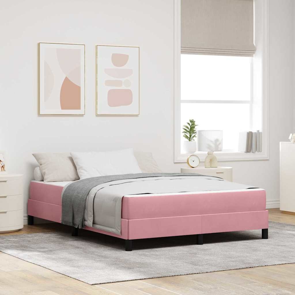 Boxspringbett mit Matratze Rosa 160 x 200 cm Samt