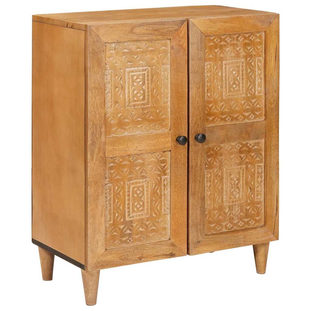 Sideboard mit Tür Hellbraun 60 x 33 x 75 cm massives Mangoholz Sideboard mit Tür Hellbraun 60 x 33 x 75 cm massives Mangoholz