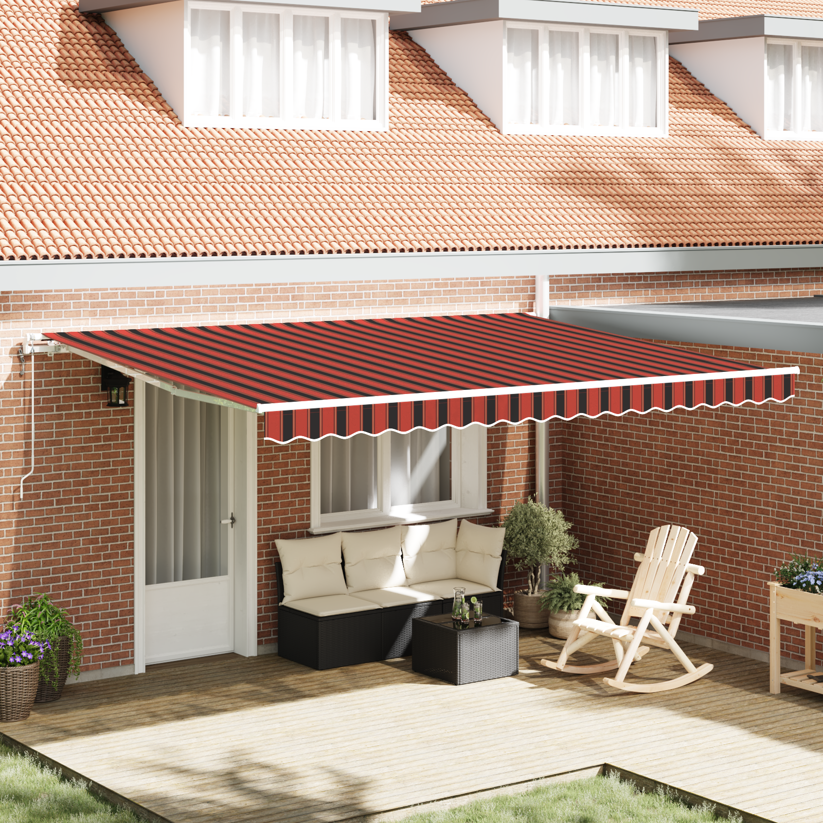Automatische einziehbare Markise Orange und Braun 450x300 cm