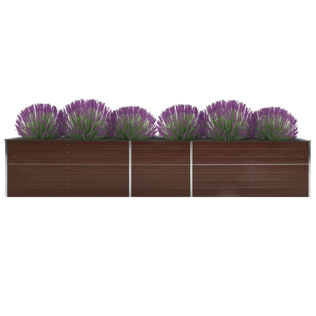 Garten-Hochbeet Verzinkter Stahl 400×80×77 cm Braun Garten-Hochbeet Verzinkter Stahl 400×80×77 cm Braun