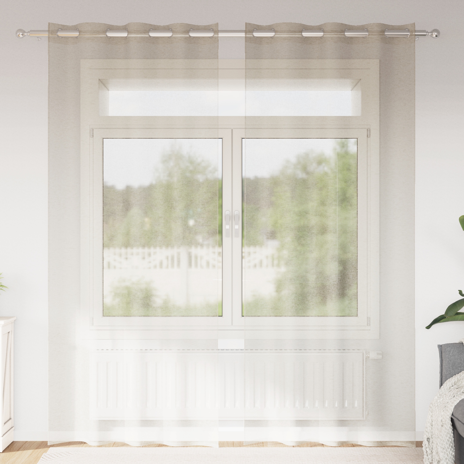Vorhänge mit Vorhängen 2 pcs Sand 140 x 260 cm Polyester