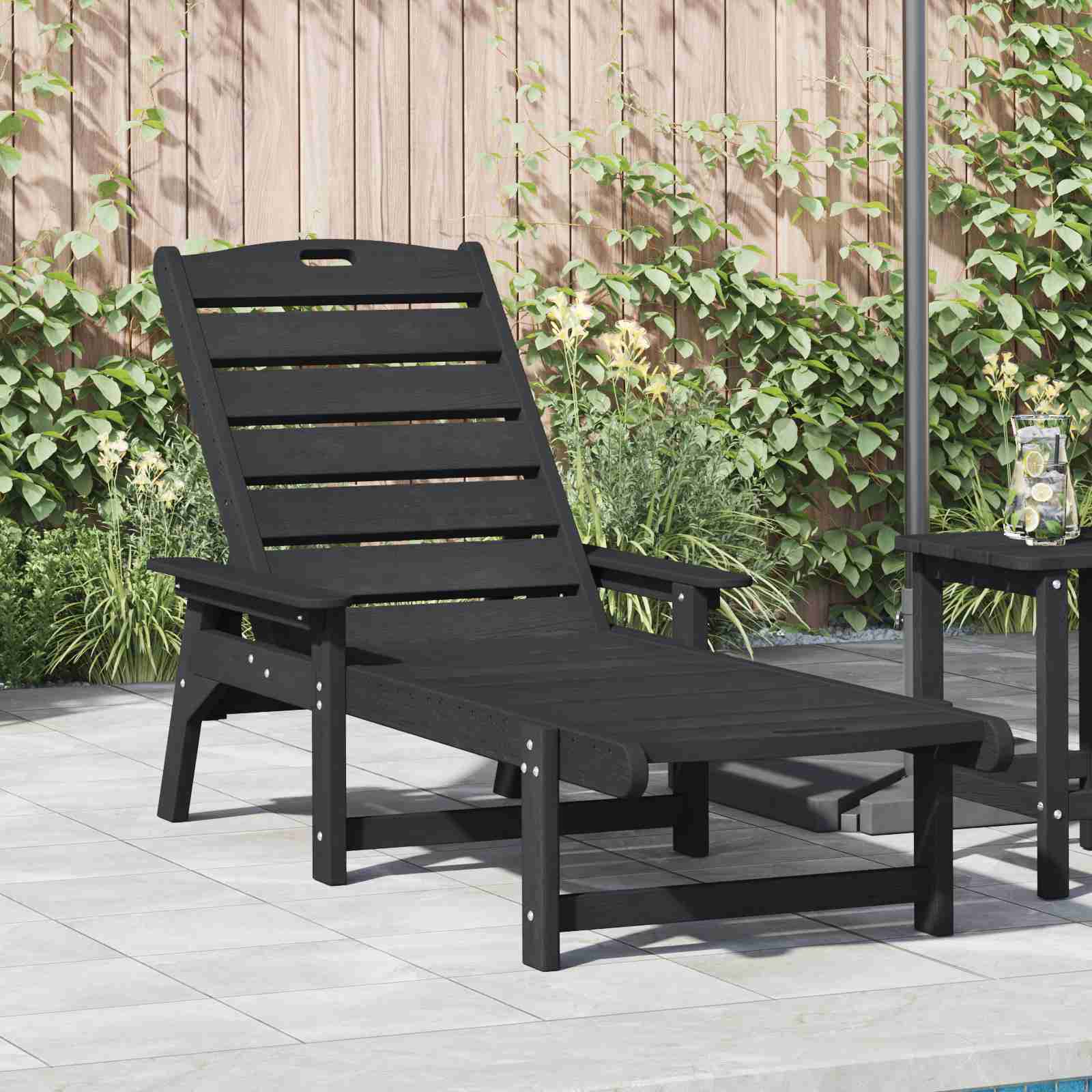 Sonnenliege Schwarz 53x162x98.5 cm HDPE Sonnenliege Schwarz 53x162x98.5 cm HDPE