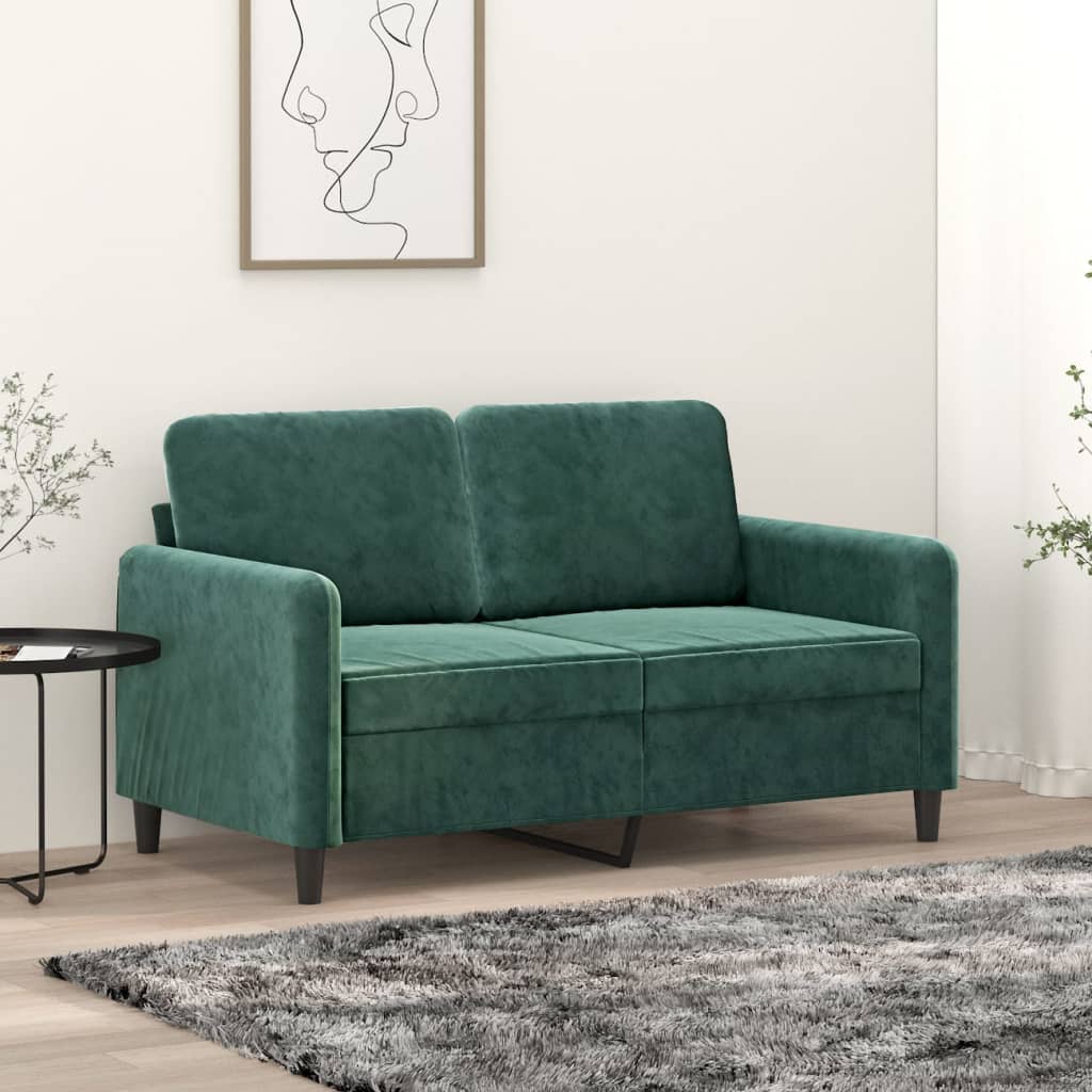 2-Sitzer-Sofa Dunkelgrün 120 cm Samt 2-Sitzer-Sofa Dunkelgrün 120 cm Samt