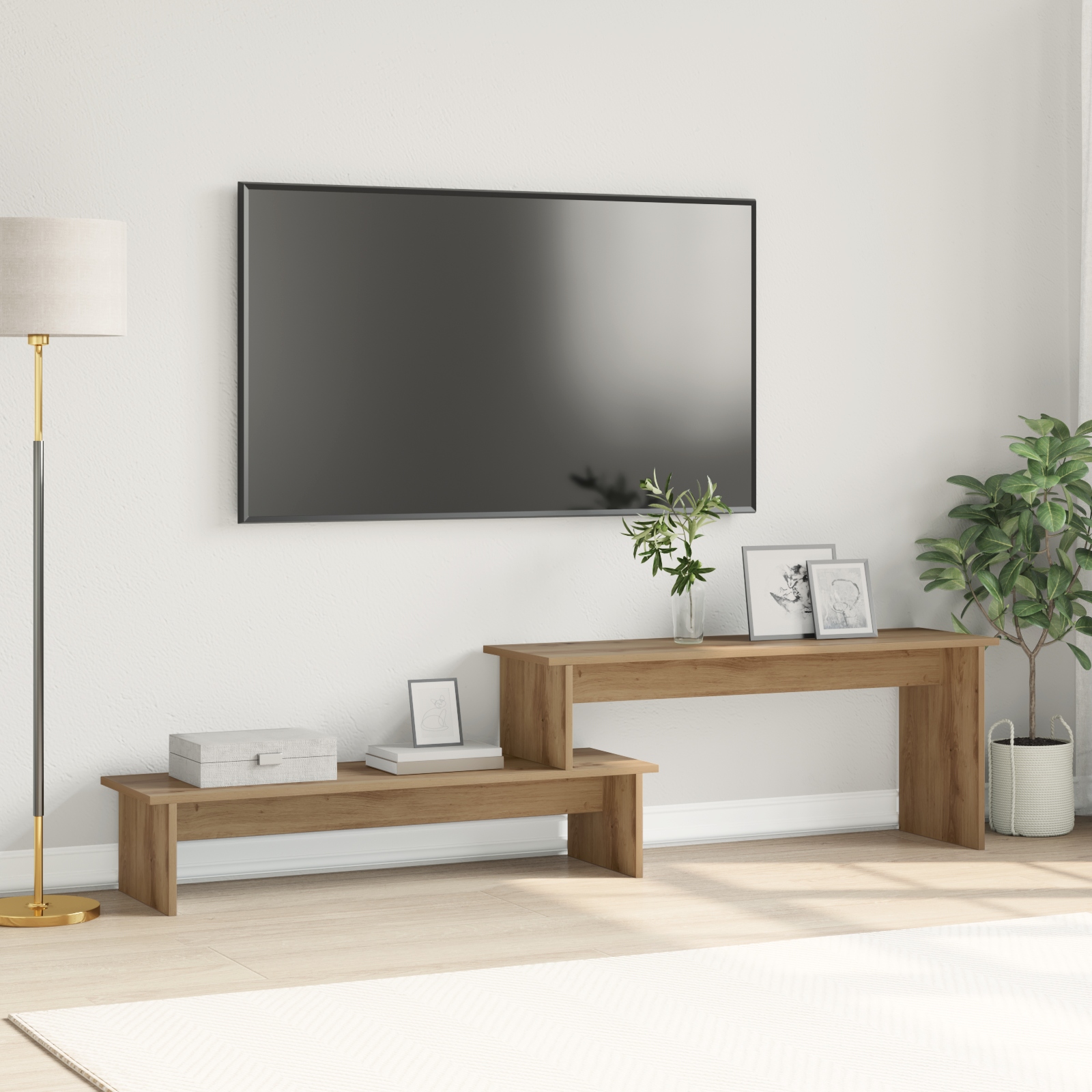 TV-Schränk Eiche handwerklich 180 x 30 x 43 cm Holzwerkstoff