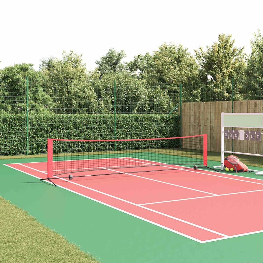 Tennisnetz Schwarz und rot 396 x 92 x 87 cm Polyester