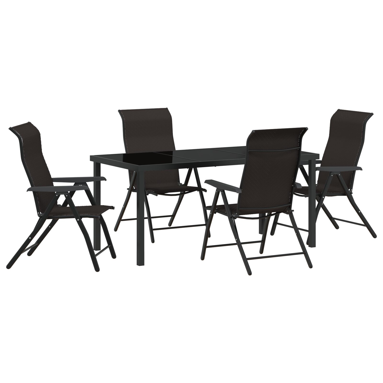 5-teiliges Garten-Ess-Set Schwarz Poly-Rattan 5-teiliges Garten-Ess-Set Schwarz Poly-Rattan