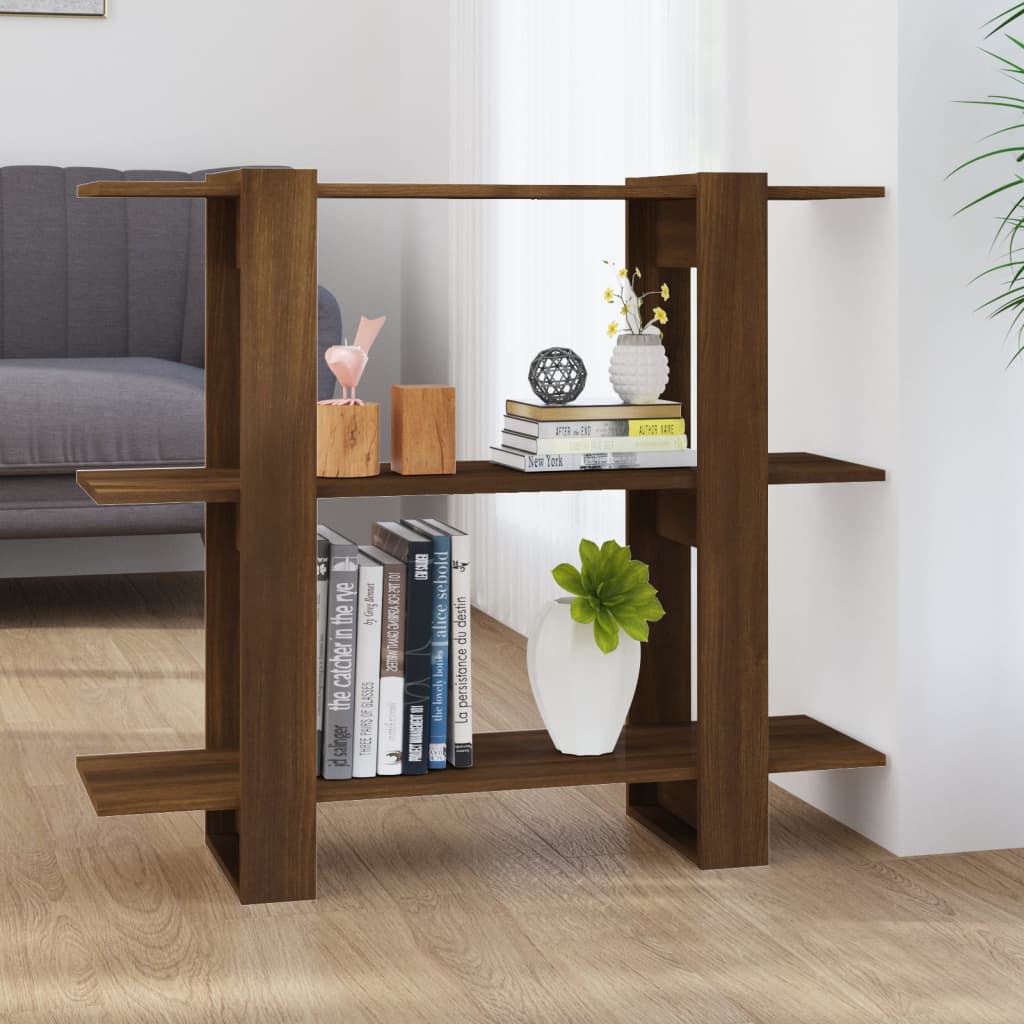 Bücherregal/Raumteiler Braun Eichen-Optik 100×30×87 cm