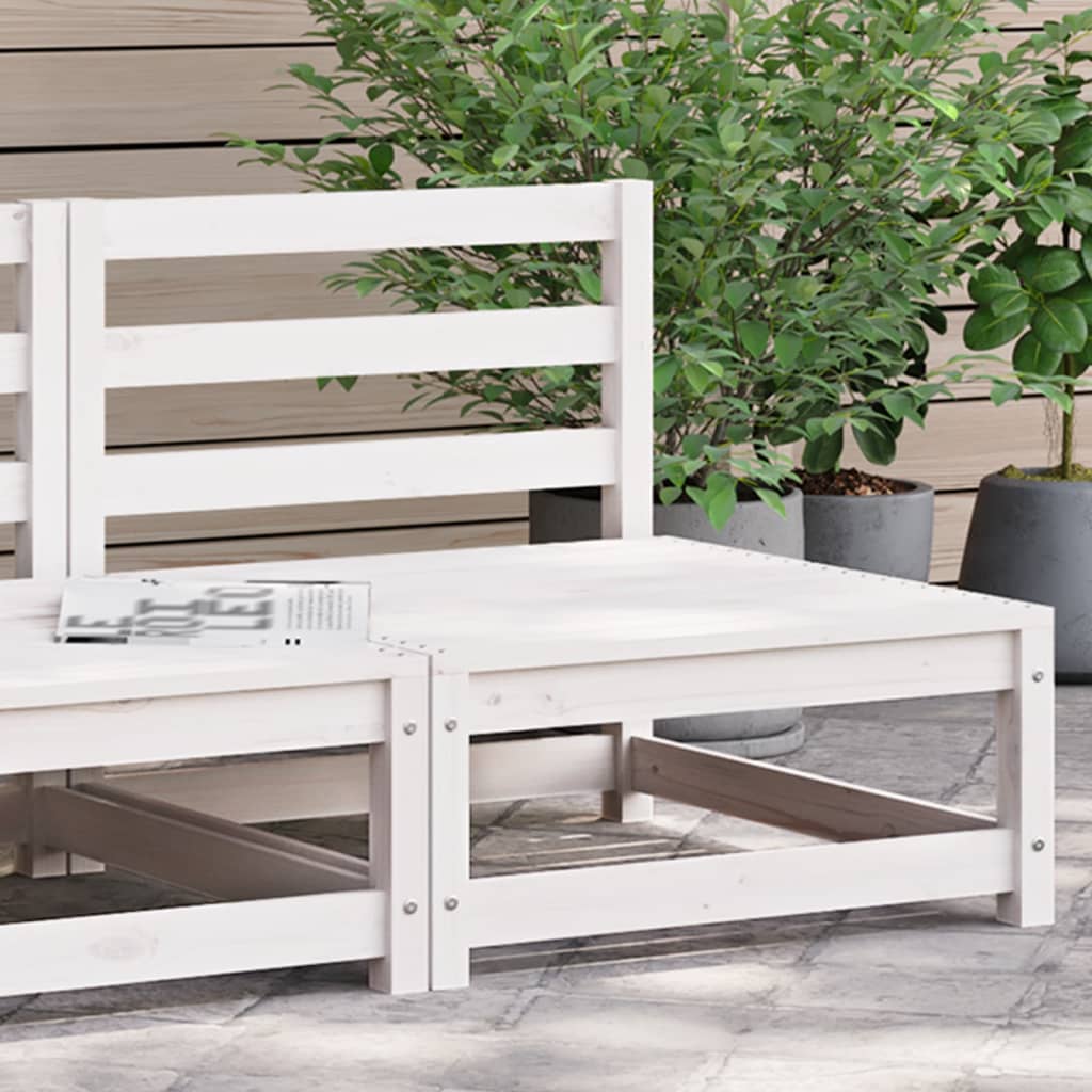 Gartensofa ohne Armlehnen Weiß 70x70x67 cm Massivholz Kiefer Gartensofa ohne Armlehnen Weiß 70x70x67 cm Massivholz Kiefer