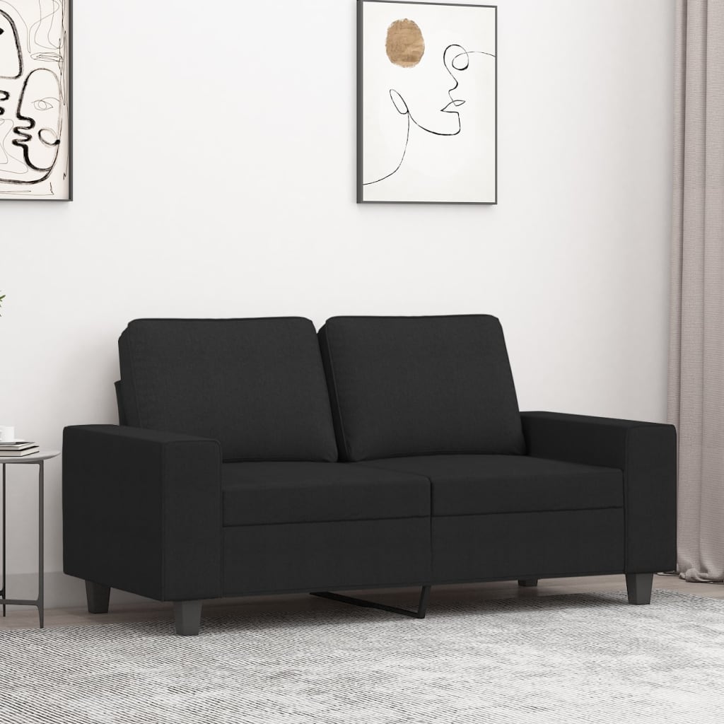 2-Sitzer-Sofa Schwarz 120 cm Stoff 2-Sitzer-Sofa Schwarz 120 cm Stoff