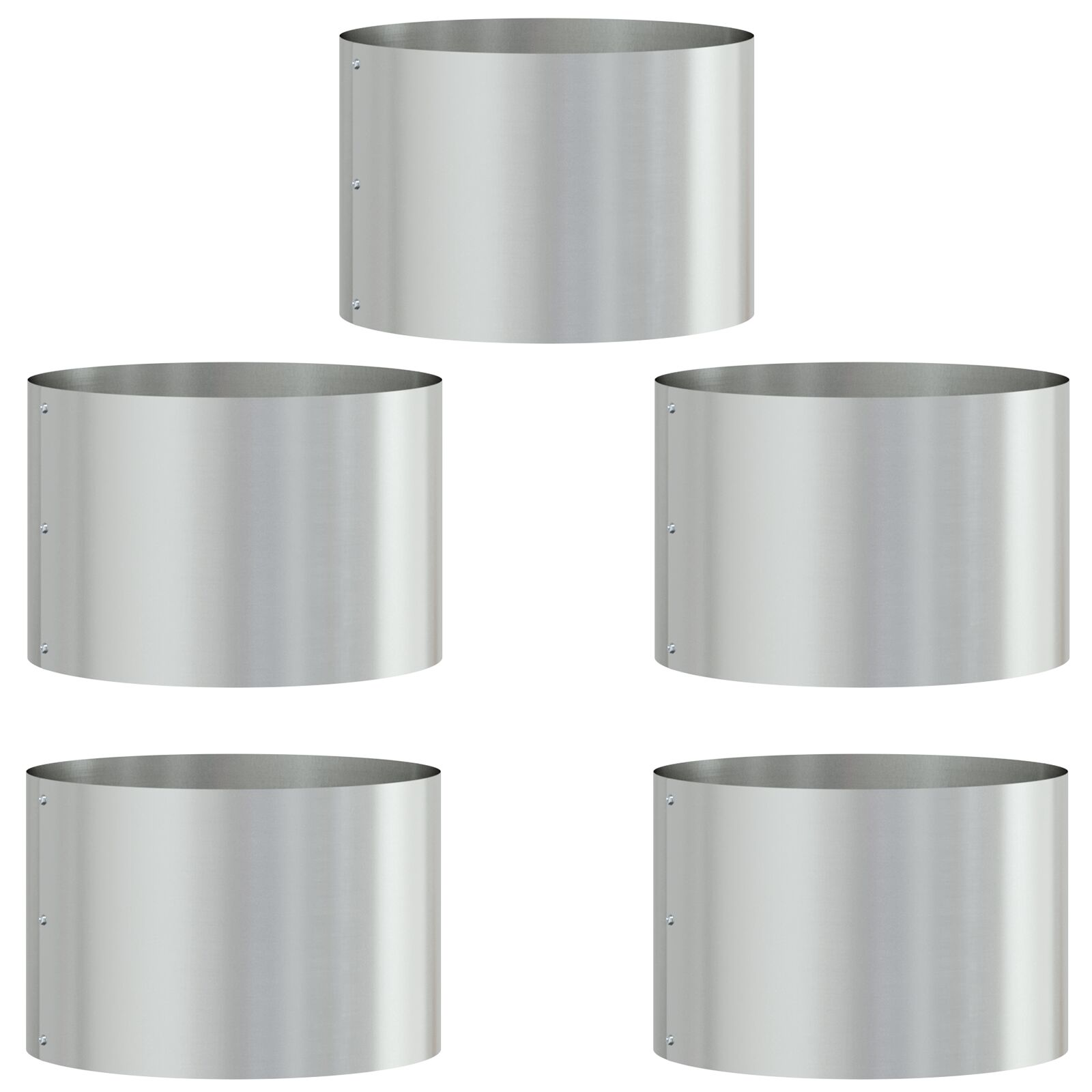 Graues Metal Topfset Verzinktes Verzinktes Metall Mittel Haltbar