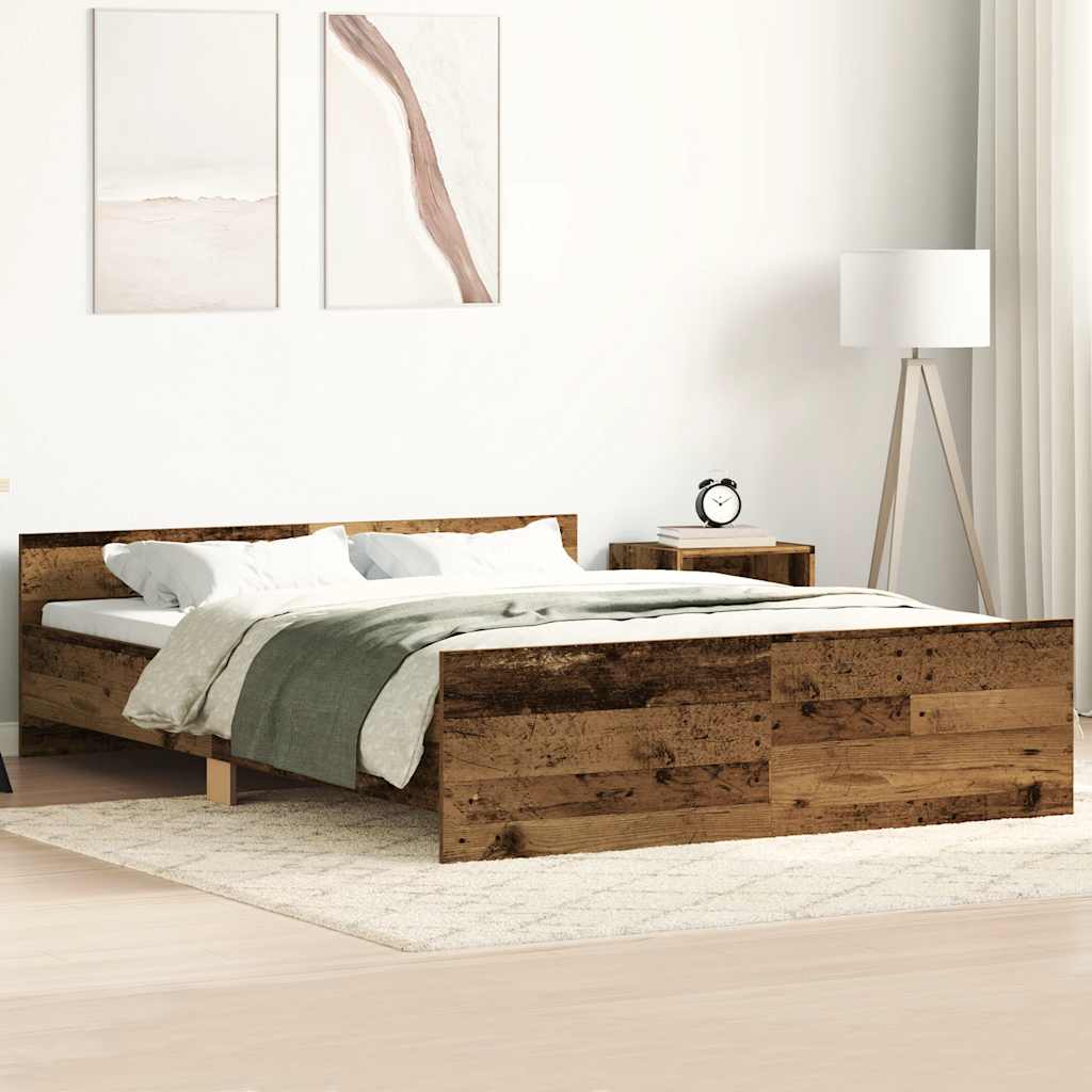 Bettgestell ohne Matratze Altholz-Optik 120x190cm Holzwerkstoff