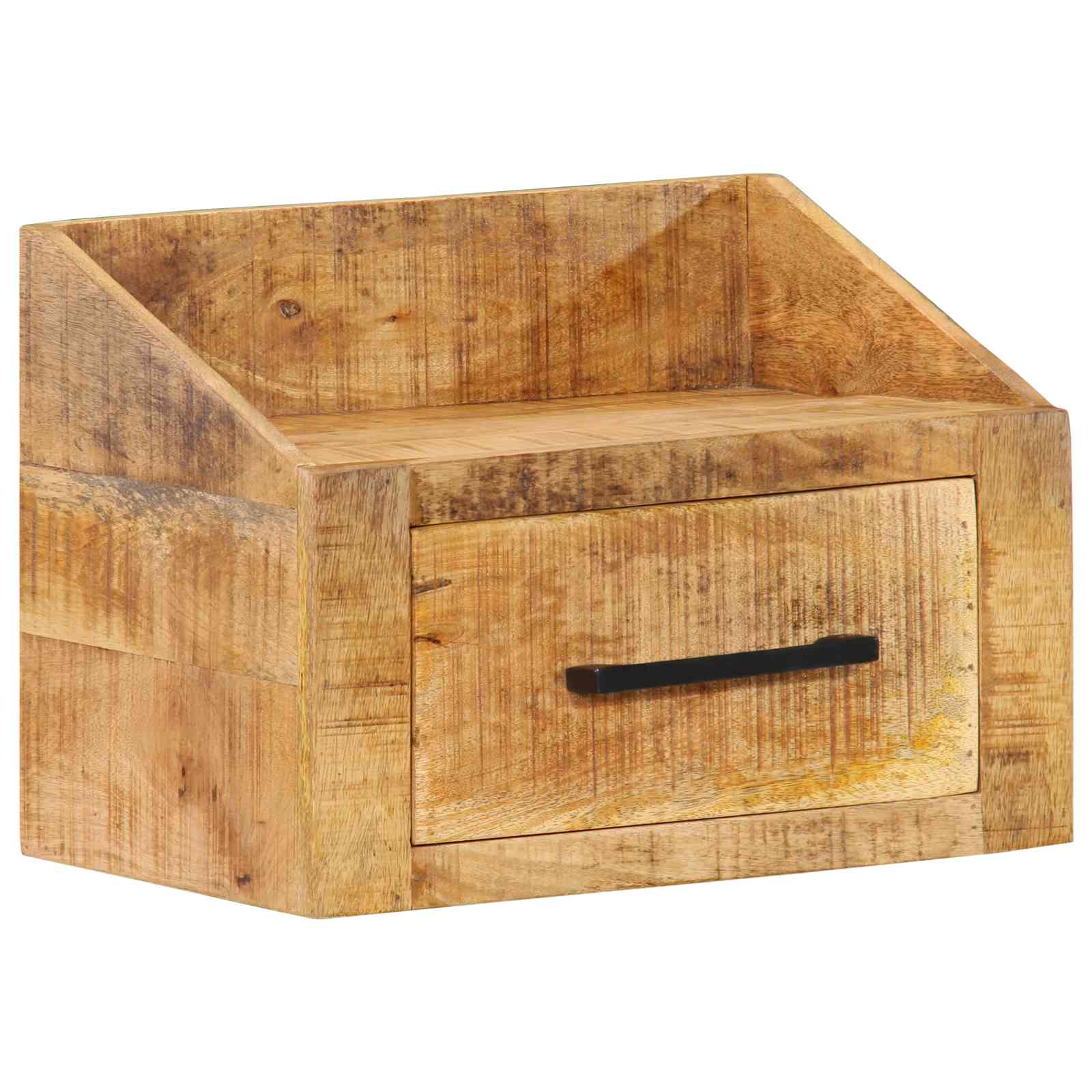 Nachttisch 40x30x30 cm Massivholz Rohes Mango