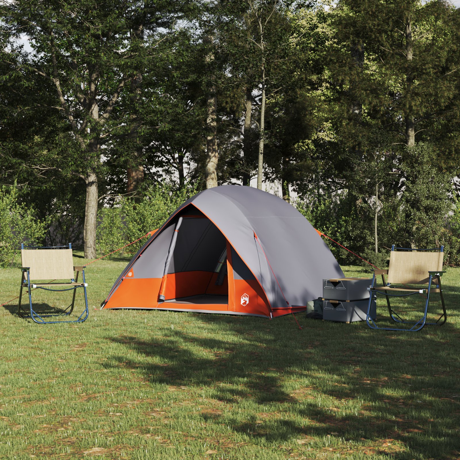 Zelt Grau und Orange 320 x 275 x 190 cm