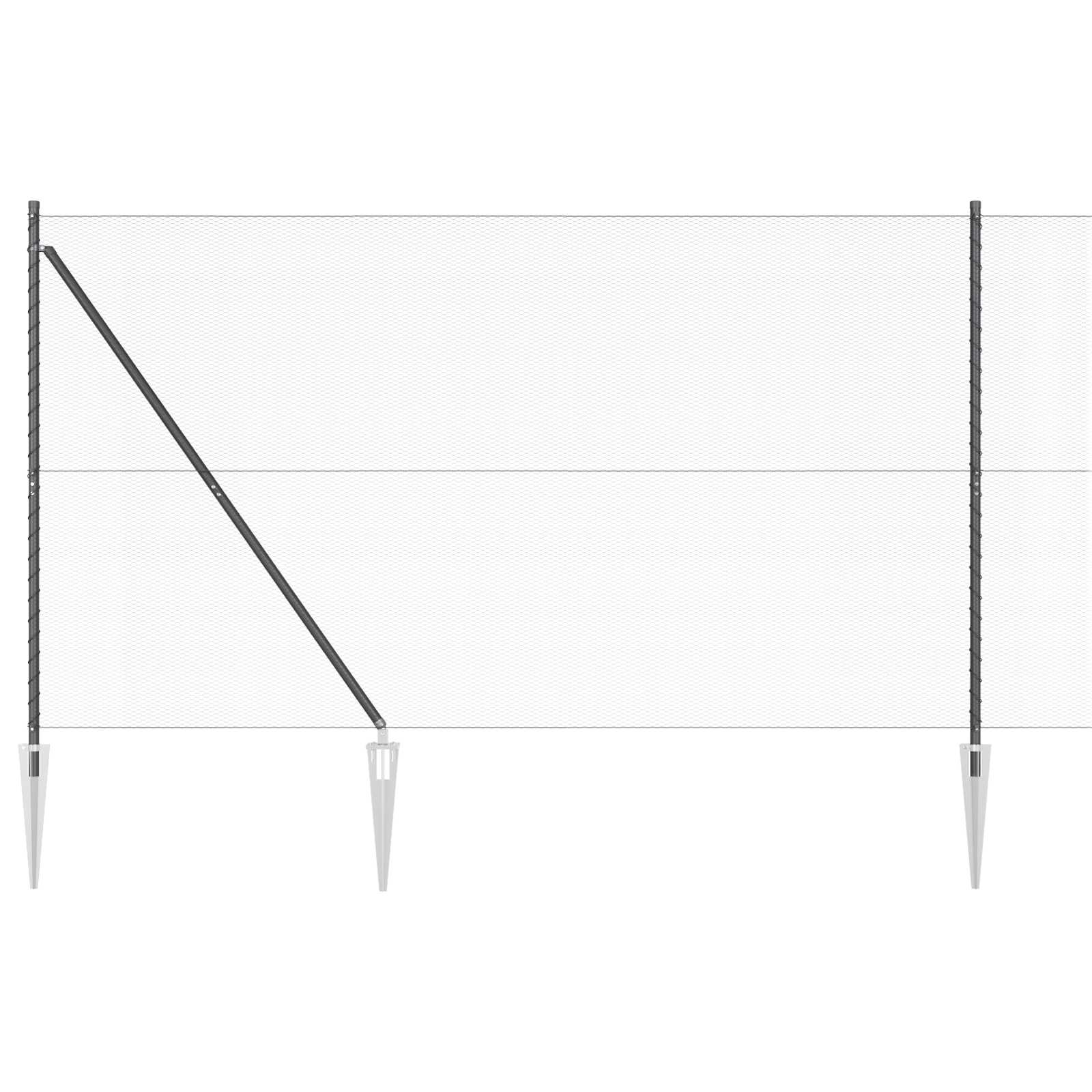 Sechseckiger Zaun Grau 1,6x25 m Stahl
