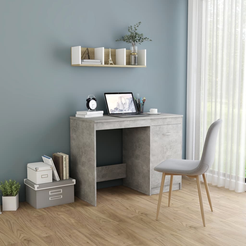 Schreibtisch Betongrau 100x50x76 cm Holzwerkstoff Schreibtisch Betongrau 100x50x76 cm Holzwerkstoff