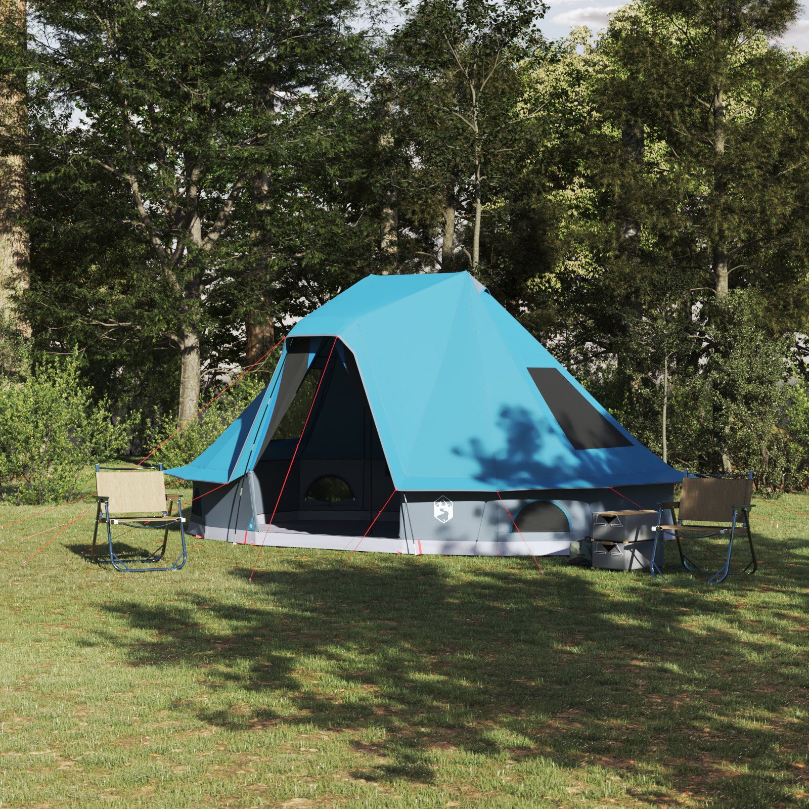 Familienzelt Tipi Blau 6-Personen wasserdicht