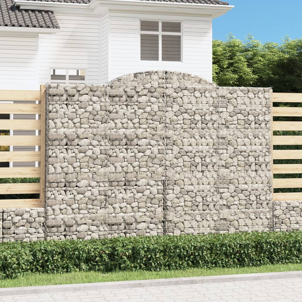 Gabione mit Hochbogen 300x50x220/240 cm Verzinktes Eisen Gabione mit Hochbogen 300x50x220/240 cm Verzinktes Eisen