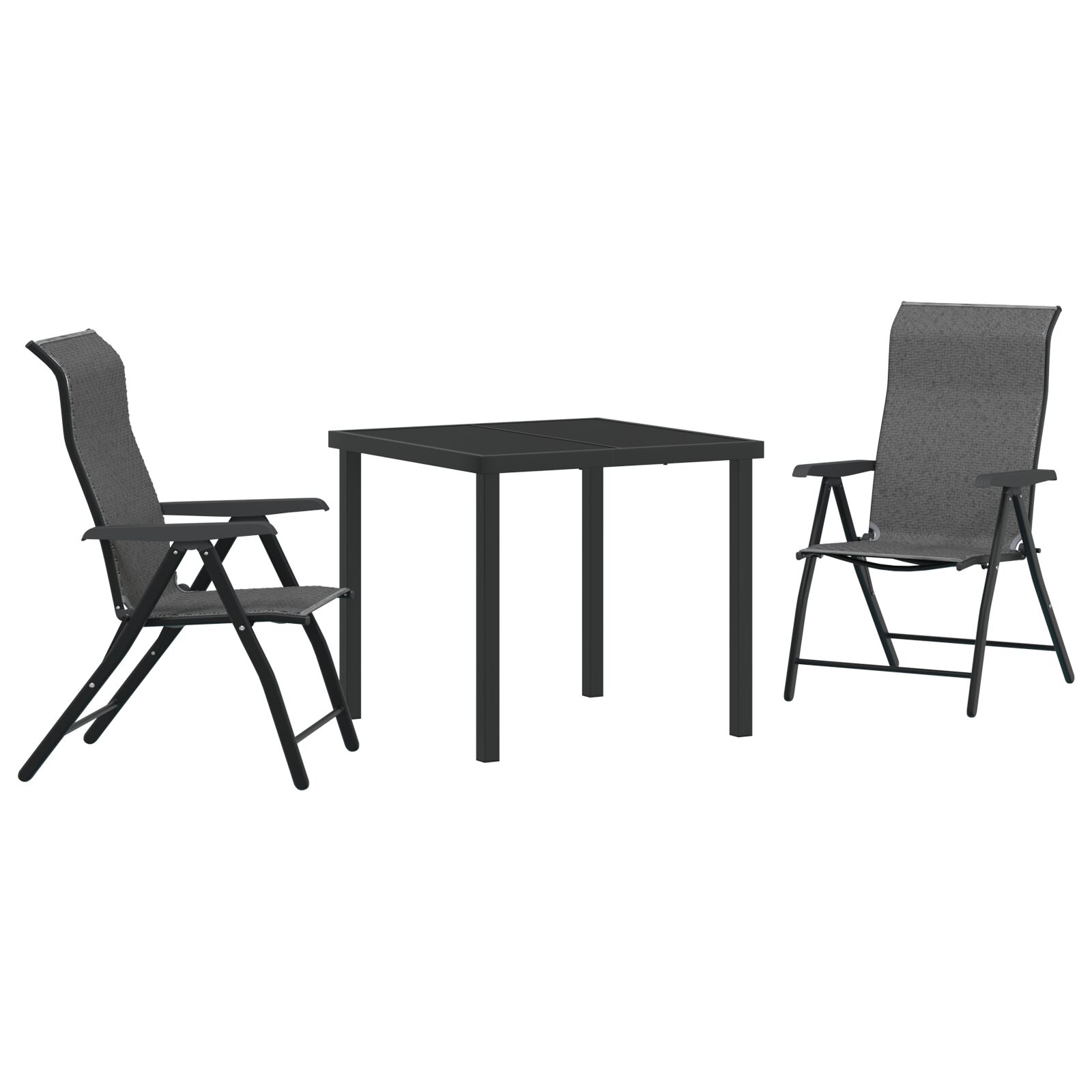 3-teiliges Gartendining-Set Grau Poly-Rattan 3-teiliges Gartendining-Set Grau Poly-Rattan
