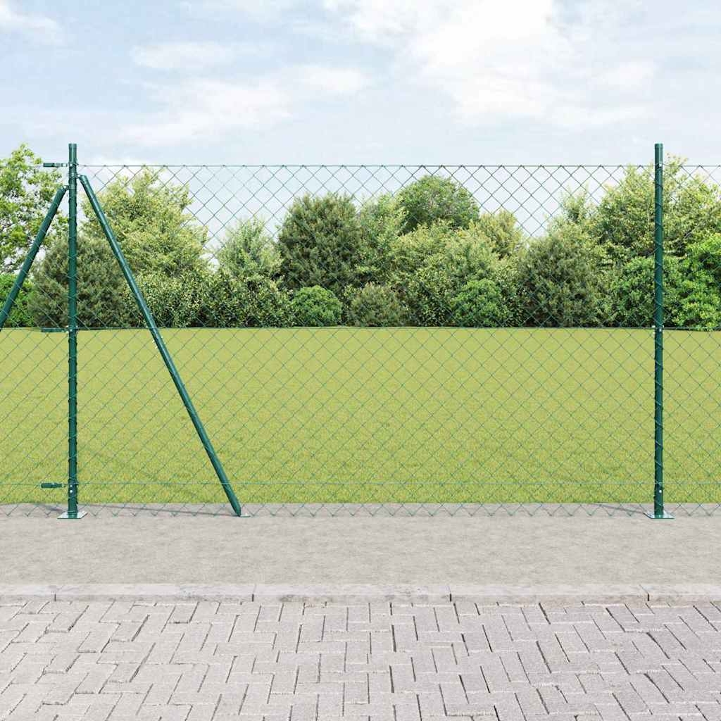 Zaunpfostenset Silber 10 x 1,6 m Verzinkter Stahl