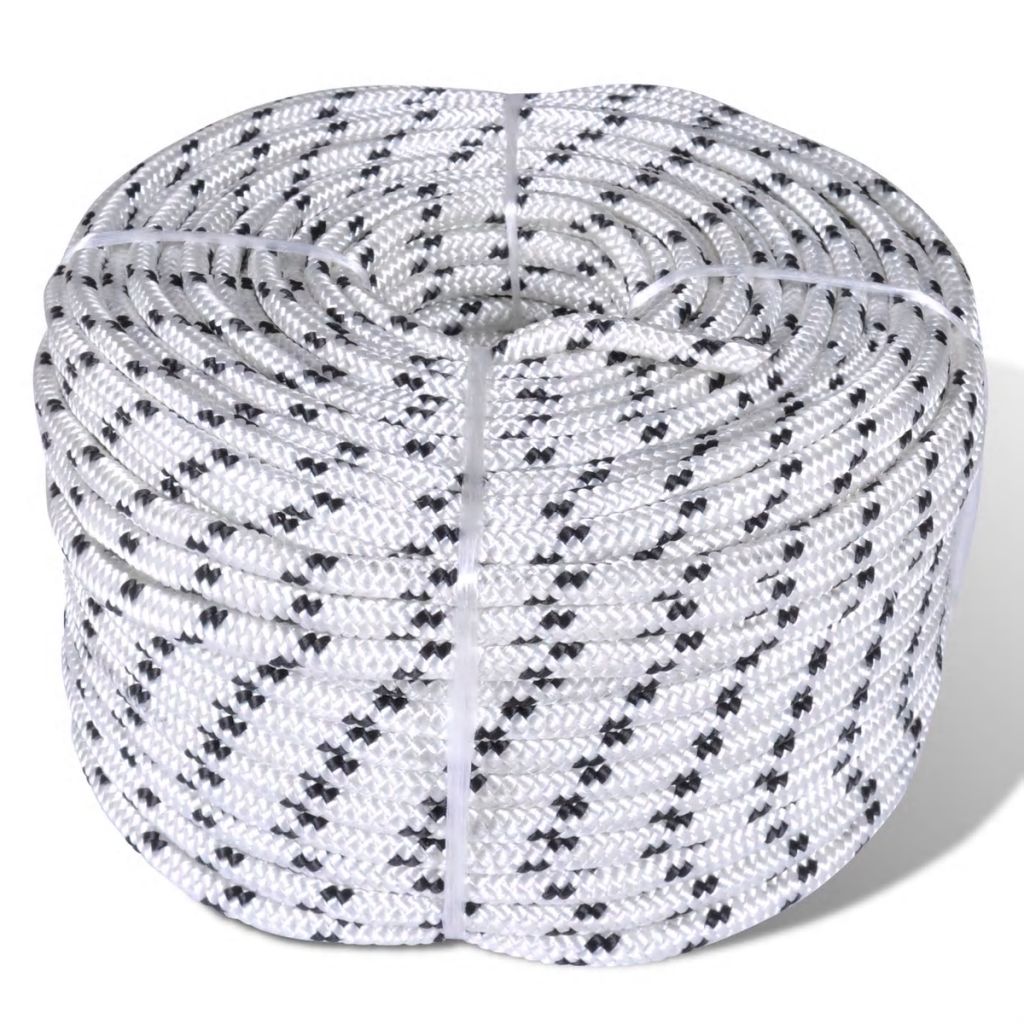 Geflochtenes Tauwerk Bootsleine Polyester 10 mm x 50 m Geflochtenes Tauwerk Bootsleine Polyester 10 mm x 50 m
