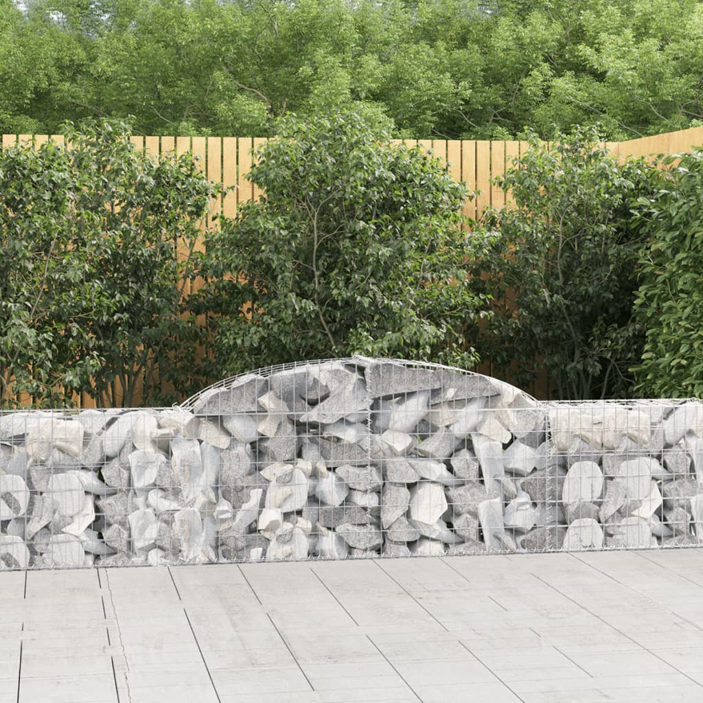 Gabionen mit Hochbogen 2 Stk. 300x30x60/80 cm Verzinktes Eisen Gabionen mit Hochbogen 2 Stk. 300x30x60/80 cm Verzinktes Eisen