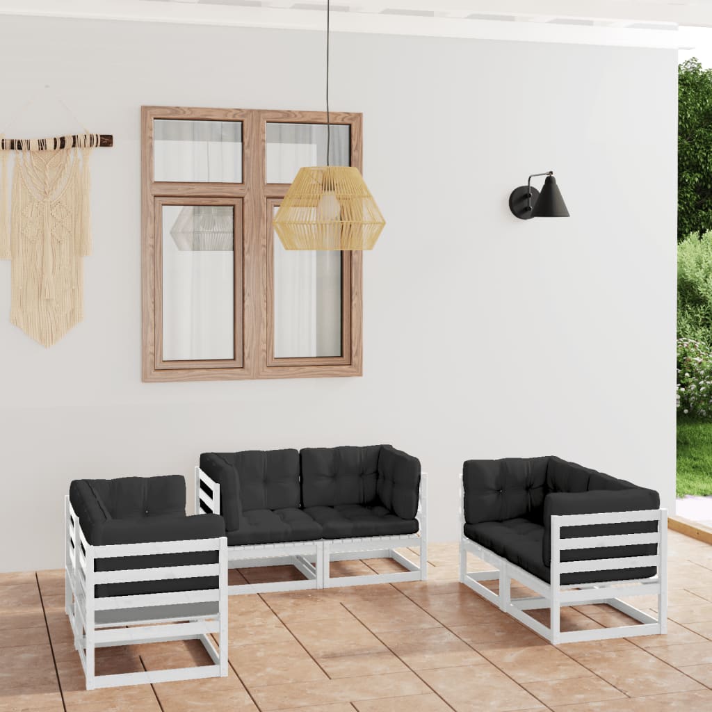 6-tlg. Garten-Lounge-Set mit Kissen Kiefer Massivholz 6-tlg. Garten-Lounge-Set mit Kissen Kiefer Massivholz