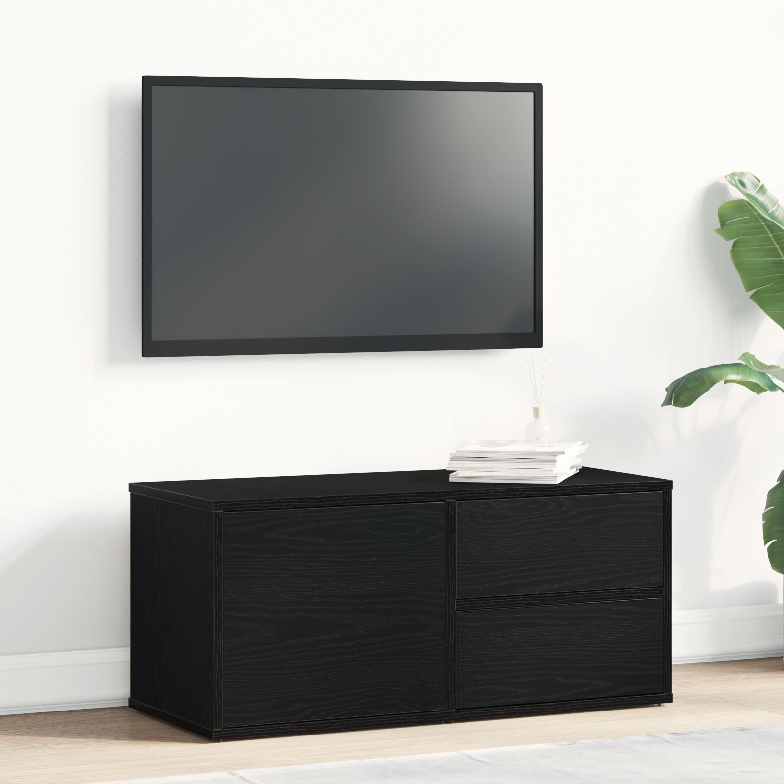 vidaXL TV-Schränkchen Artisan aus Eiche 80 x 34 x 35,5 cm, aus Holzwerkstoff