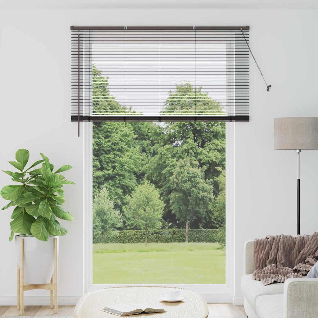 Fenster Jalousie mit Vorhängen Sonstiges Schwarz 140 x 220 cm Aluminium