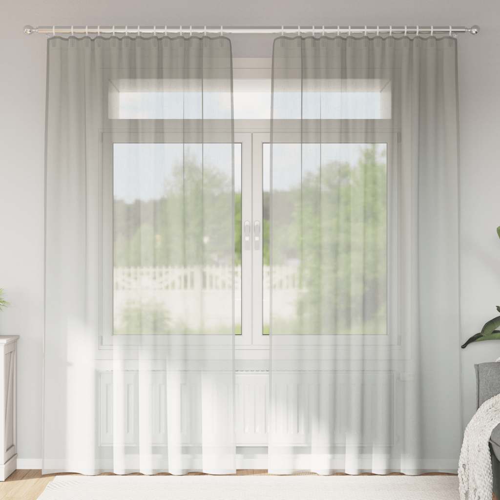 Voile Vorhänge mit Schlaufen 2 Stk. Hellgrau 140x245 cm